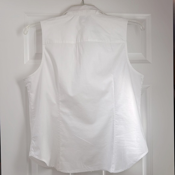 J.CREW Sleeveless button down NWT size XL white cotton & elastane - Picture 3 of 5